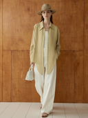 Women's Premium Elegant Tencel Blend Shirt And Trousers (including Tank Top) ZMZ2663A5K