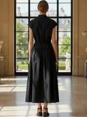 Women's High-end Old-money Style Pure Cotton Short Sleeve Maxi Dress ZMZ1129B7K