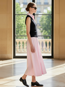 Women's Fashionable And Elegant Knitted Patchwork Pure Cotton Sleeveless Slim-fit Maxi Dress ZMZ1245B7K