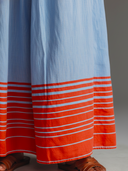 Women's Vacation Style Blended Halter Neck Striped Hem Maxi Dress With Pockets ZMZ2496D4YZH