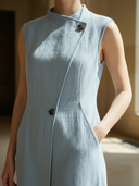 Women's Premium Minimalist Tencel Cotton Blend Sleeveless Maxi Dress ZMZ2947A8K