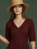 Women's Premium Minimalist Cotton Blend V-neck Maxi Dress ZMZ2811A6K