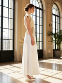 Women's Old Money Style Commuter Belted T-shirt And Skirt Set ZMZ2663B4U