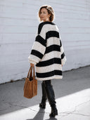 Women's Classic Color-Block Striped Open-Front Knit Cardigan ZMZ3028I8SWL