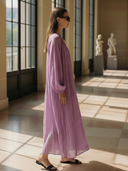 Women's High-end Old-money Style Cotton Long-sleeved Maxi Dress ZMZ1087B7K