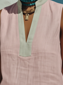 Women's Casual Vacation Style Linen-Cotton Blend Sleeveless Two-Piece Set ZMZ1860E8YZH