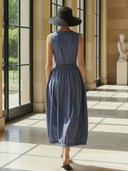 Women's Fashionable And Elegant Pure Cotton Sleeveless Slim-fit Maxi Dress ZMZ1260B2K