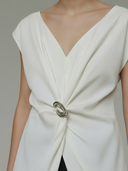 Women's French-style Elegant Tencel Blend T-shirt And Pants Set ZMZ2915A2K