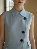 Women's Elegant And Sophisticated Cotton Blend Sleeveless Midi Dress ZMZ2595B0K