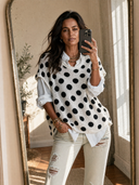 Women's Retro Casual Knitted Polka-Dot Pullover Vest ZMZ0159I3ZJY
