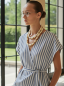 Women's French-style Elegant Cotton And Linen Blend Vest And Trousers Set ZMZ2667A2K