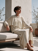 Women's French-style Elegant Velvet Long-sleeve Round-neck Top And Elastic-waist Skirt Set ZMZ1098I5ZYY