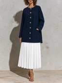 Women's Casual Round-Neck Jacket And Skirt Two-Piece Set ZMZ2750G7XT