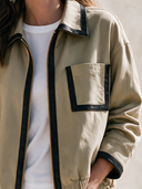 Women's Classic Vintage Casual Twill Cotton Zip-Up Jacket With Collar ZMZ2628H0ZYY