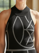 Women’s Minimalist High-End Knitted Sleeveless Fitted Maxi Dress ZMZ1276B8K