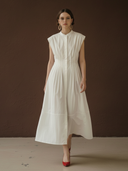 Women's High-end Old-money Style Pure Cotton Sleeveless Slim-fit Maxi Dress ZMZ1484B1K