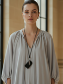 Women's High-end Old-money Style Pure Cotton Short-sleeved Loose Maxi Dress ZMZ1493B6K