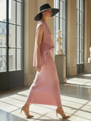 Women's Elegant Knitted V-neck Vest And Elastic Waist Skirt Set ZMZ1202B5K