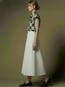 Women's Premium Old Money Style Tencel Blend Shirt And Cotton Skirt Set ZMZ2816A6K