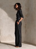 Women's Retro Casual Elegant Sparkling Queen Stretch Long Sleeve Maxi Dress ZMZ2667H8ZJY
