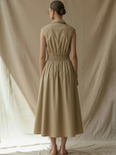 Women's Premium Minimalist Cotton Blend Sleeveless Maxi Dress ZMZ2708A9K