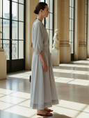 Women's Minimalist Commuter Tencel cotton Long-sleeved Maxi Dress ZMZ1040B7K