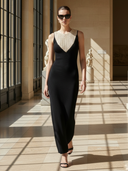 Women's High-End Elegant Knitted Slim Fit Sleeveless Maxi Dress ZMZ2796B4K