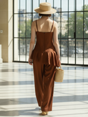 Women's High-end, Old-money Style Lyocell Blend Camisole Sleeveless Top And Pants Set ZMZ2813B1K