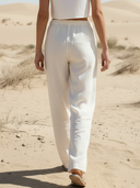 Women's Casual Cotton And Linen Blend Trousers ZMZ1953A3K