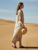 Women's Casual Cotton And Linen Blend Long-sleeved Maxi Dress ZMZ2130A6K