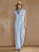 Women's Premium Minimalist Pure Cotton Embroidered Maxi Dress ZMZ2867A8K