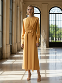 Women's High-end Old-money Style Lyocell Blend Long-sleeved Midi Dress ZMZ1457B8K