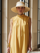 Women's Fashionable And Elegant Pure Cotton Sleeveless Midi Dress ZMZ1221B2K