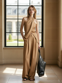 Women's Premium Minimalist Pure Cotton Vest And Trousers Set ZMZ0322B8K