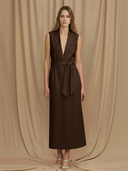 Women's Commuter Style Cotton Blend Sleeveless Maxi Dress ZMZ2633A4K