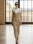 Women's Classic Casual Knitted Camisole Maxi Dress (includes Inner Tank Top) ZMZ1164B9K