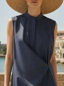 Women's Italian-style Romantic Cotton Sleeveless maxi Dress ZMZ2664A0K