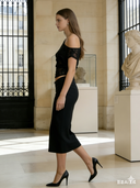 Women's Elegant Lace One-Shoulder Top & Satin Skirt Set ZMZ2829B9P