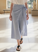 Women's Casual Cotton Blend Striped Skirt ZMZ1773A1K