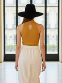 Women's High-end Commuter Style Knitted Tank Top And Pure Cotton Skirt Set ZMZ1282B6K