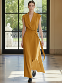 Women's High-end Old-money Style Lyocell Blend Sleeveless Slim-fit Maxi Dress ZMZ1445B3K