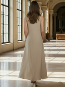 Women's High-end Old-money Style Cotton And Linen Blend Sleeveless Loose-fitting Dress  ZMZ1405B4K