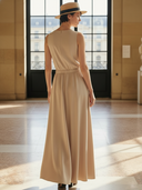 Women's Minimalist Commuter Cotton Blend Sleeveless Maxi Dress ZMZ1077B4K