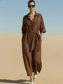 Women's Casual Cotton And Linen Blend Embroidered Maxi Dress ZMZ2190A4K