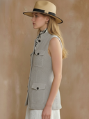 Women's Premium Old-money Style Textured Blended Fabric Vest ZMZ3067A9K