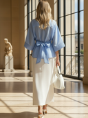 Women's Premium Elegant Tencel Blend Shirt And Skirt Set ZMZ3026A8K