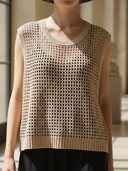 Women's High-end Old-money Style Commuter Knitted Vest And Cupro Dress Set ZMZ2763B5K