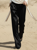 Women's Commuter Style Cupro-blend Pullover Shirt And Pants Set ZMZ2047A6K