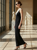 Women's High-End Elegant Knitted Slim Fit Sleeveless Maxi Dress ZMZ2796B4K