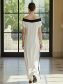 Women's Premium Minimalist Tencel Blend Off-the-shoulder Maxi Dress ZMZ0514B5K